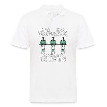SPIELE ICH TISCHFUSSBALL GIBT ES KEINE SORGEN - Männer Poloshirt - Weiß - Vorne - Kai (181cm)