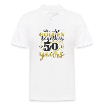 Wir sind Golden Together 50 Jahre Hochzeitstag - Männer Poloshirt - Weiß - Vorne - Kai (181cm)