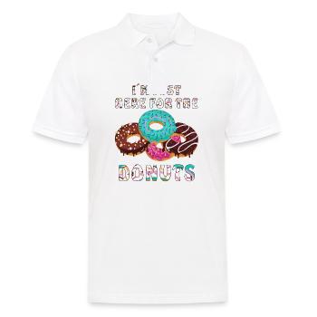 IM JUST HERE FOR THE DONUTS - Men's Polo Shirt - white - Front - Kai (181cm)