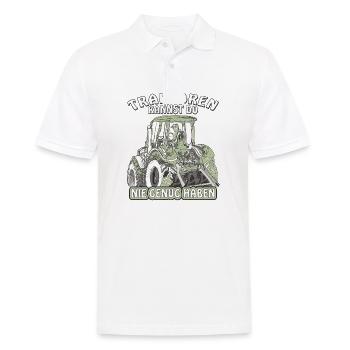 TRAKTOREN KANNST DU NIE GENUG HABEN - Männer Poloshirt - Weiß - Vorne - Kai (181cm)