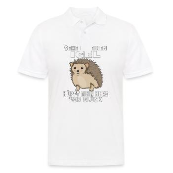 SEHE ICH EINEN IGEL - Männer Poloshirt - Weiß - Vorne - Kai (181cm)