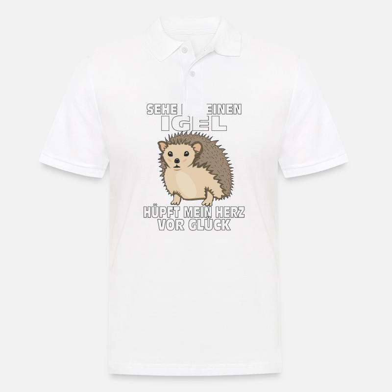 SEHE ICH EINEN IGEL - Männer Poloshirt - Weiß