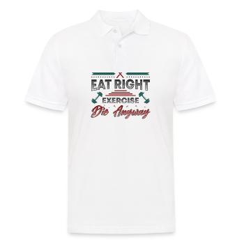 Eating is the right exercise, they only live once - Men's Polo Shirt - white - Front - Kai (181cm)
