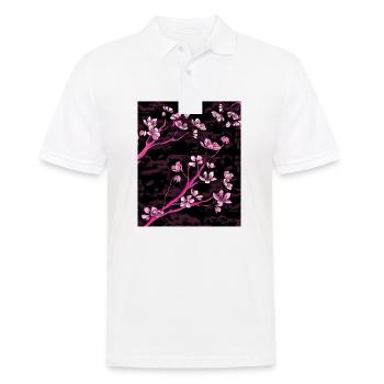 Vaporwave Esthétique Fleur de Cerisier Japon Japonais - Polo Homme - blanc - Devant - Kai (181cm)