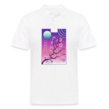 Vaporwave Esthétique Fleur de Cerisier Japon Japonais - Polo Homme - blanc - Devant - Kai (181cm)