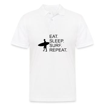 Eat Sleep Surf Repeat Surfing Surfing - Men's Polo Shirt - white - Front - Kai (181cm)