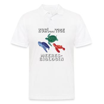 ZUKÜNFTIGE MEERES BIOLOGIN - Männer Poloshirt - Weiß - Vorne - Kai (181cm)
