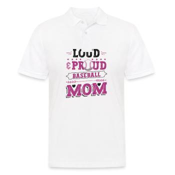 Laut und stolzer Baseball-Mutter - Männer Poloshirt - Weiß - Vorne - Kai (181cm)