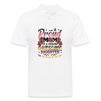 Ich bin eine stolze Mutter einer Tochter - Männer Poloshirt - Weiß - Vorne - Kai (181cm)