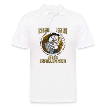 ICH SEHE DEINE FEHLER - Männer Poloshirt - Weiß - Vorne - Kai (181cm)
