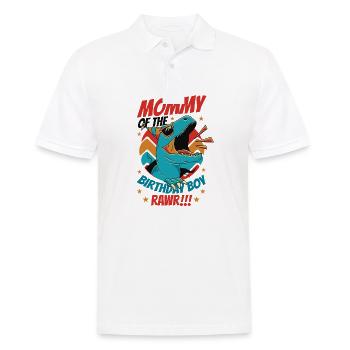 Dinosaure Maman d’Birthday Boy - Polo Homme - blanc - Devant - Kai (181cm)