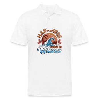 Happiness Comes In Waves Surfen Ocean Sommerurlaub - Männer Poloshirt - Weiß - Vorne - Kai (181cm)