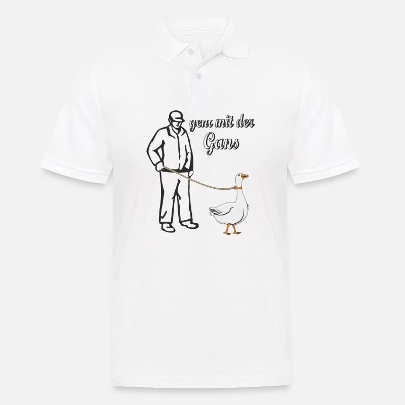 GEHT MIT DER GANS - Männer Poloshirt - Weiß