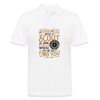 Leg dich niemals mit einem Scout an - Männer Poloshirt - Weiß - Vorne - Kai (181cm)