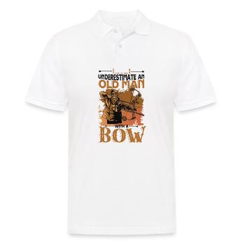 Ne sous-estimez jamais un vieil homme avec un arc - Polo Homme - blanc - Devant - Kai (181cm)