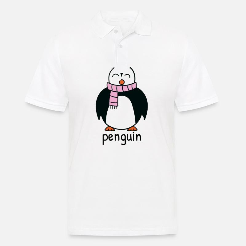 Winterpinguin - Männer Poloshirt - Weiß