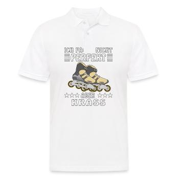INLINER ICH FAHRE NICHT PERFEKT ABER KRASS - Männer Poloshirt - Weiß - Vorne - Kai (181cm)