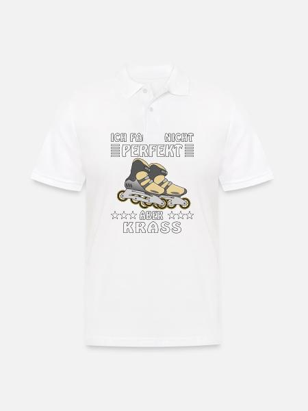 INLINER ICH FAHRE NICHT PERFEKT ABER KRASS - Männer Poloshirt - Weiß