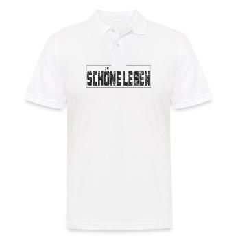SCHÖNE LEBEN - Männer Poloshirt - Weiß - Vorne - Kai (181cm)