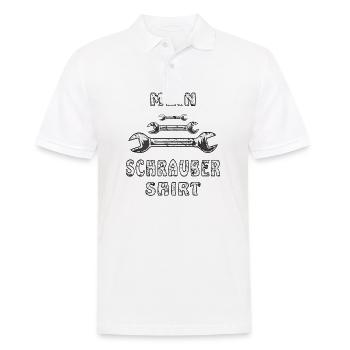 MEIN SCHRAUBER SHIRT - Männer Poloshirt - Weiß - Vorne - Kai (181cm)