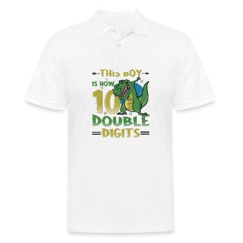 Ce garçon a maintenant 10 ans d’anniversaire à deux chiffres - Polo Homme - blanc - Devant - Kai (181cm)