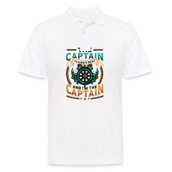 I am the captain I am always right - Men's Polo Shirt - white - Front - Kai (181cm)
