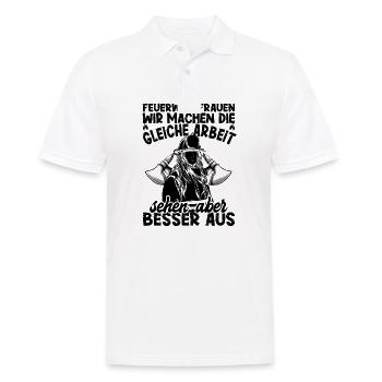 Feuerwehrfrau - Männer Poloshirt - Weiß - Vorne - Kai (181cm)