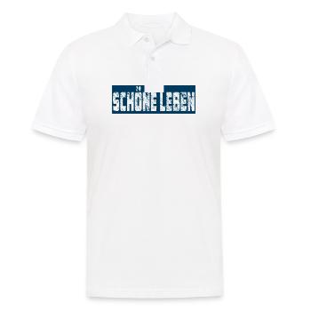 SCHÖNE LEBEN - Männer Poloshirt - Weiß - Vorne - Kai (181cm)