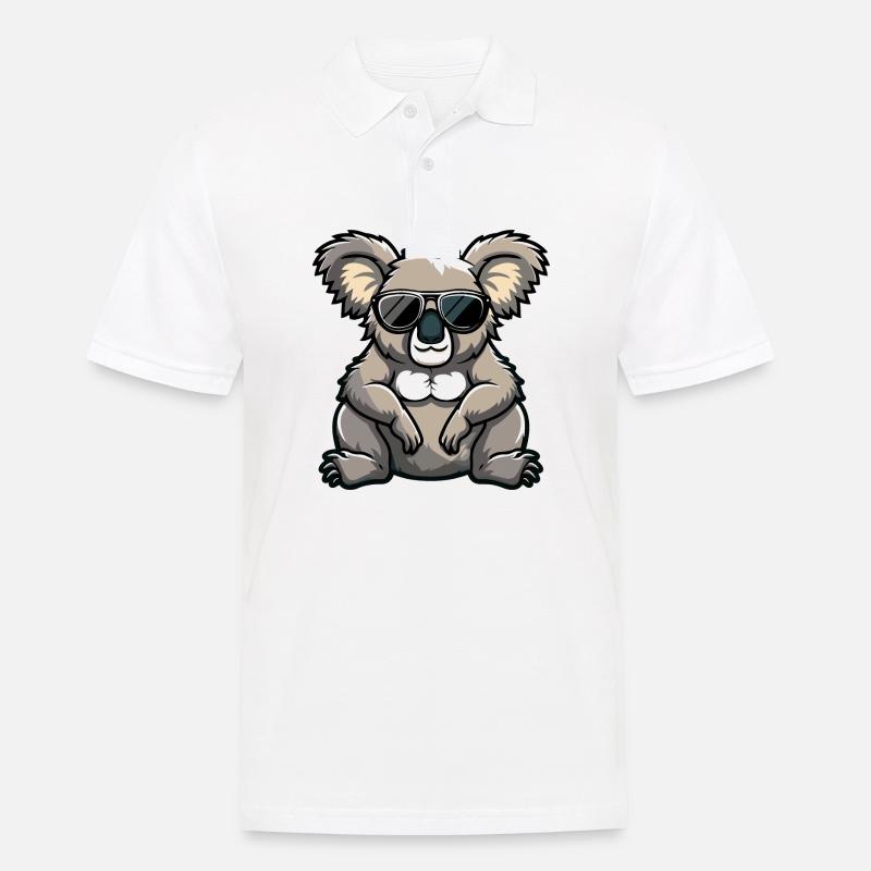 Koala Comic Cool - Männer Poloshirt - Weiß