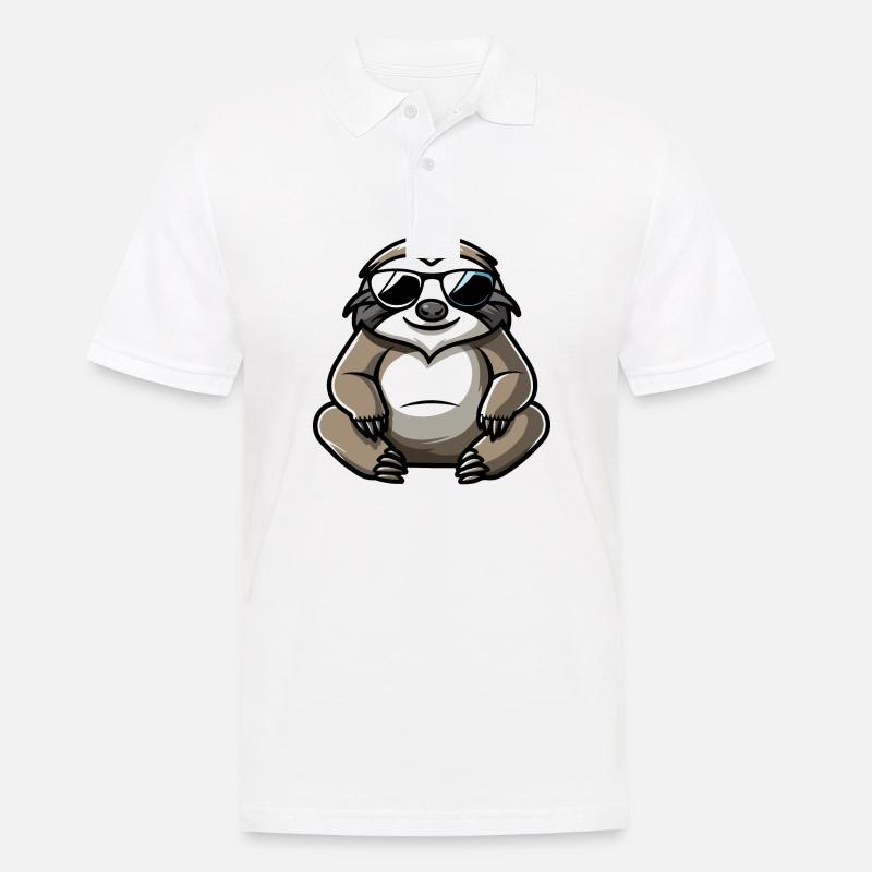 Sloth Comic Cool - Men's Polo Shirt - white