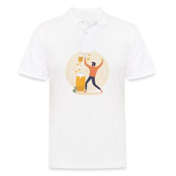 Bierbeschwörung - Für die Liebe zum Bier - Männer Poloshirt - Weiß - Vorne - Kai (181cm)
