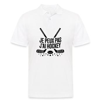 Ich kann nicht, ich habe Hockey - Männer Poloshirt - Weiß - Vorne - Kai (181cm)