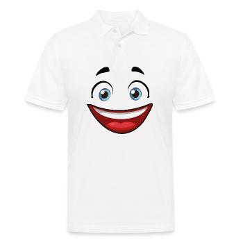 Witziges Gesicht für deine Textilien - Männer Poloshirt - Weiß - Vorne - Kai (181cm)