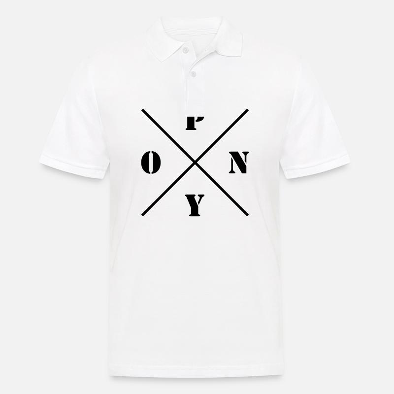 Pony Logo - Männer Poloshirt - Weiß