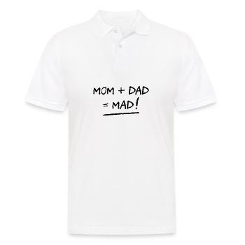 MOM + DAD = MAD ! (famille, papa, maman) - Polo Homme - blanc - Devant - Kai (181cm)