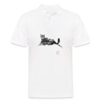 cat on the road - Polo Homme - blanc - Devant - Kai (181cm)