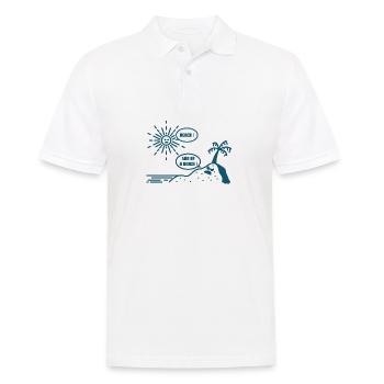 BEACH ! SUN OF A BEACH ! (plage, été, vacances) - Polo Homme - blanc - Devant - Kai (181cm)