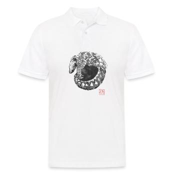 Schuppentier - Männer Poloshirt - Weiß - Vorne - Kai (181cm)