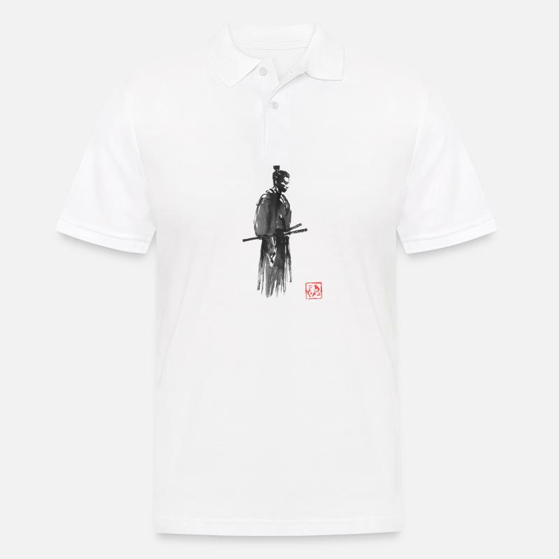 samurai profile - Polo Homme - blanc