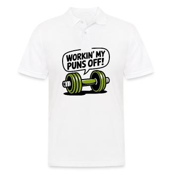 Travailler mes jeux de mots - Polo Homme - blanc - Devant - Kai (181cm)