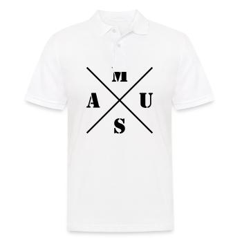 Maus Logo - Männer Poloshirt - Weiß - Vorne - Kai (181cm)