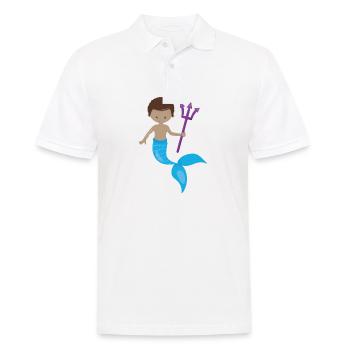 Cute mermaid with trident - Men's Polo Shirt - white - Front - Kai (181cm)