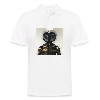 Fotografisches Portrait Humanoides Insekt - Männer Poloshirt - Weiß - Vorne - Kai (181cm)