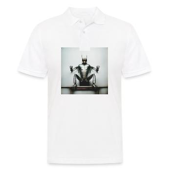 Portrait von silber schimmernden Insekt - Männer Poloshirt - Weiß - Vorne - Kai (181cm)