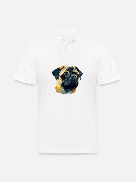PUG - Männer Poloshirt - Weiß