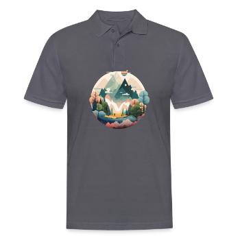 SURREAL - Men's Polo Shirt - charcoal grey - Front - Nico (186cm)