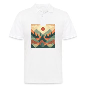 Vintage Mountain Sunset - Männer Poloshirt - Weiß - Vorne - Kai (181cm)