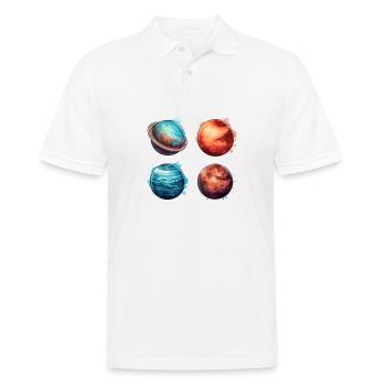 Le système cosmique - Planètes - Polo Homme - blanc - Devant - Kai (181cm)