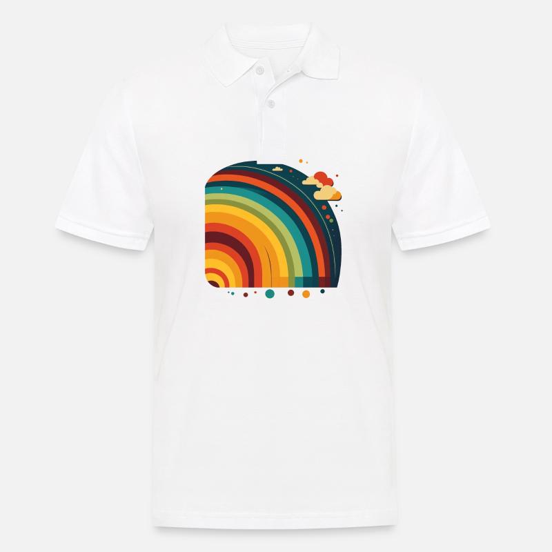 REGENBOGEN - Männer Poloshirt - Weiß