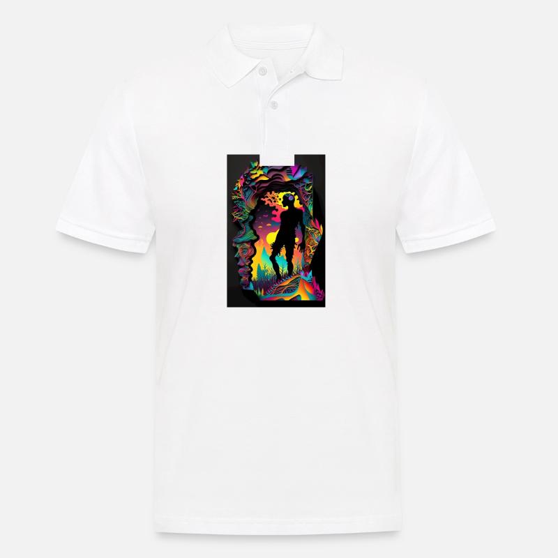 TRIPPY ART - Männer Poloshirt - Weiß